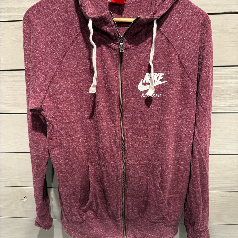 Nike Maroon Zip-Up Hoodie